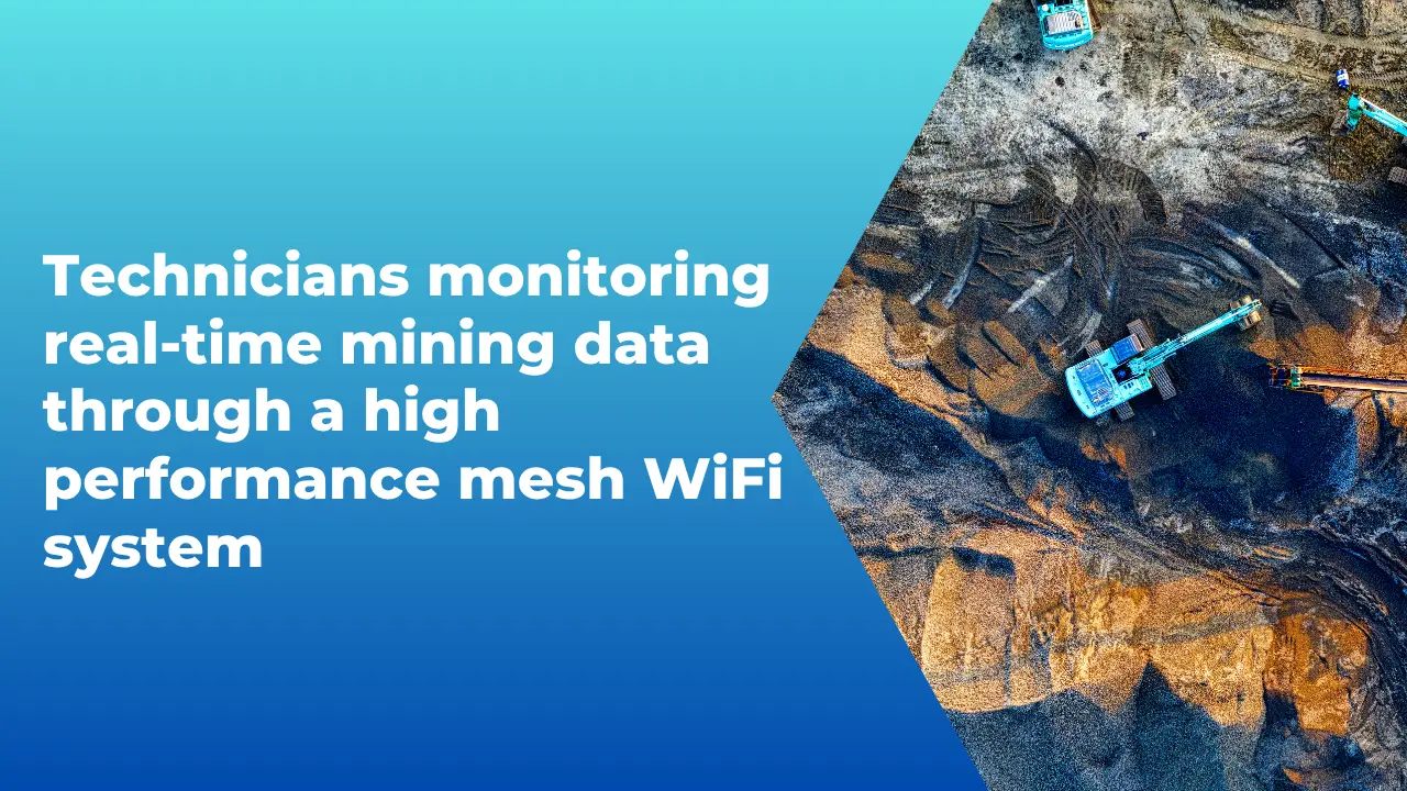 Mining control center using mesh WiFi for real-time equipment tracking and communication.