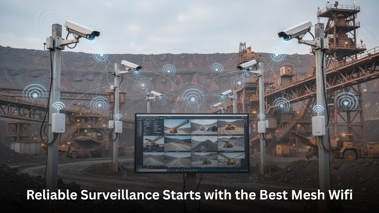 Industrial surveillance system powered by best mesh wifi with multiple wireless mesh nodes providing reliable video monitoring across a large facility