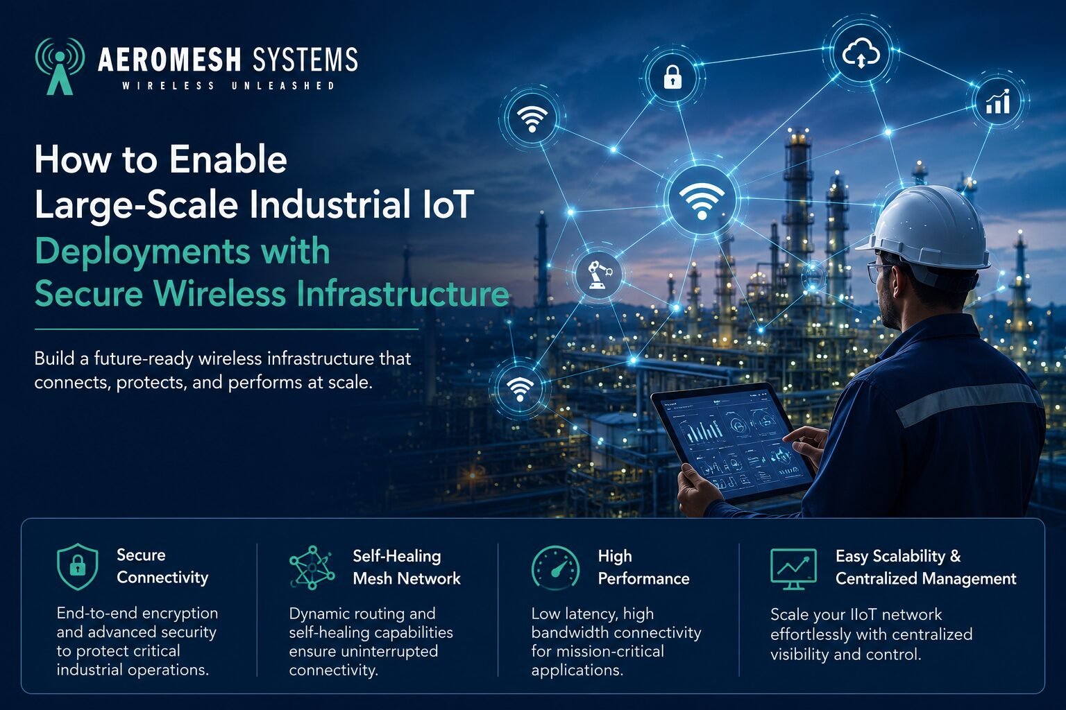 Large-scale Industrial IoT deployment with secure wireless mesh infrastructure in smart industrial facility